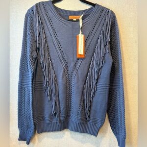 One A Woman’s Size M Blue Fringe Sweater
